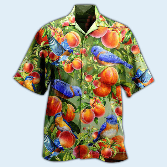 Robin Bird Something Peach Blue - Hawaiian Shirt 