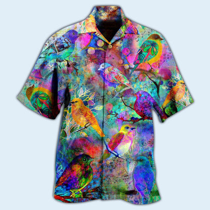 Robin Birds Colorful Mix Color - Hawaiian Shirt 