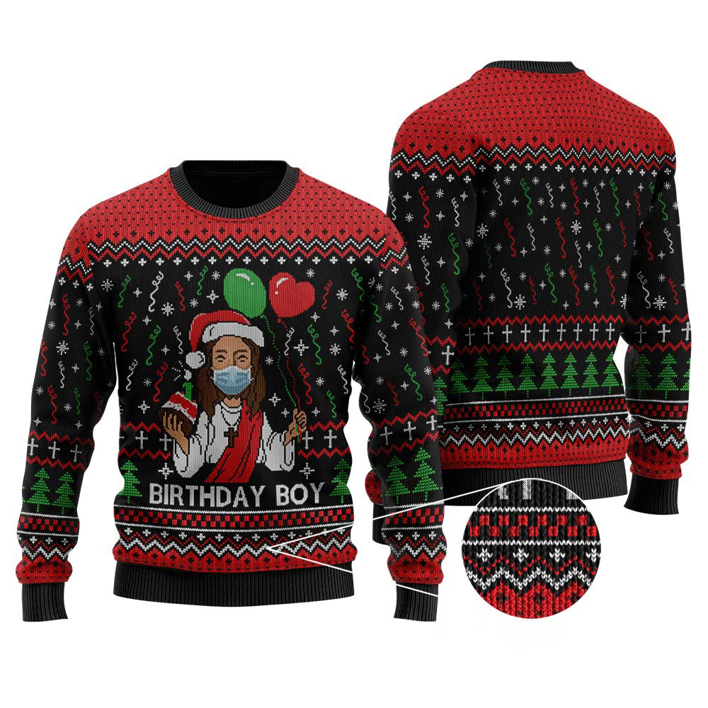 Birthday Boy Funny Ugly Sweater | Christmas Gift For Him Her - Funny Ugly Christmas Sweater