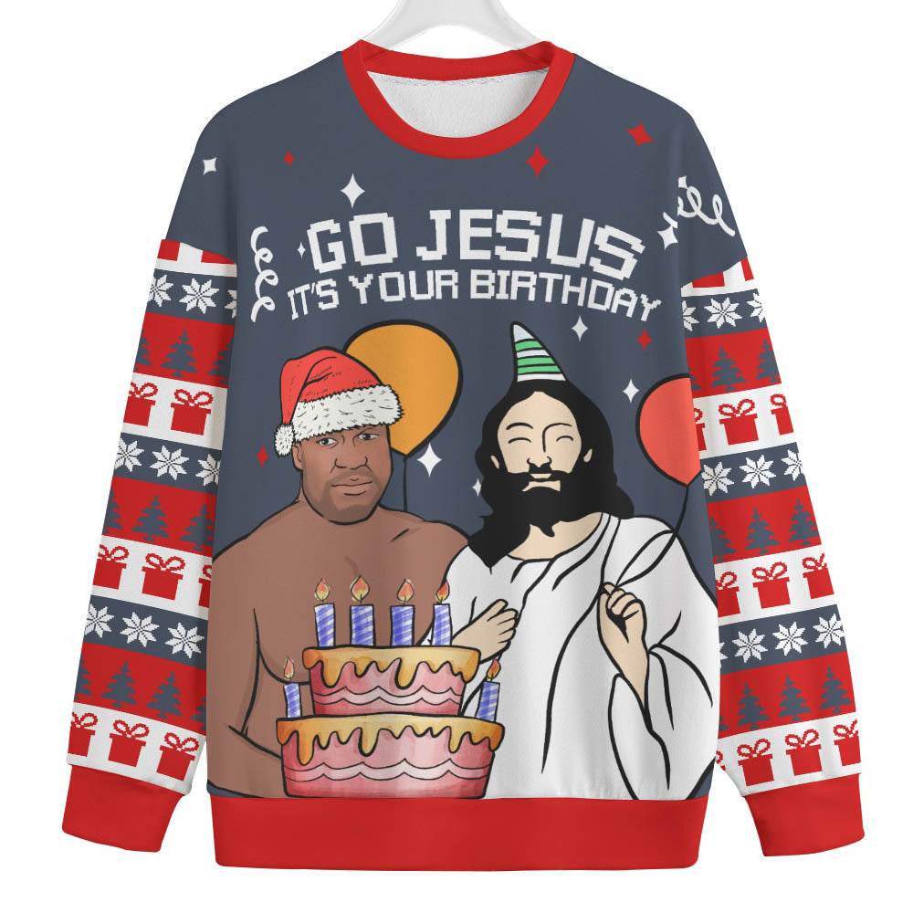 Birthday Boy Jesus Plus Size Ugly Christmas Sweater