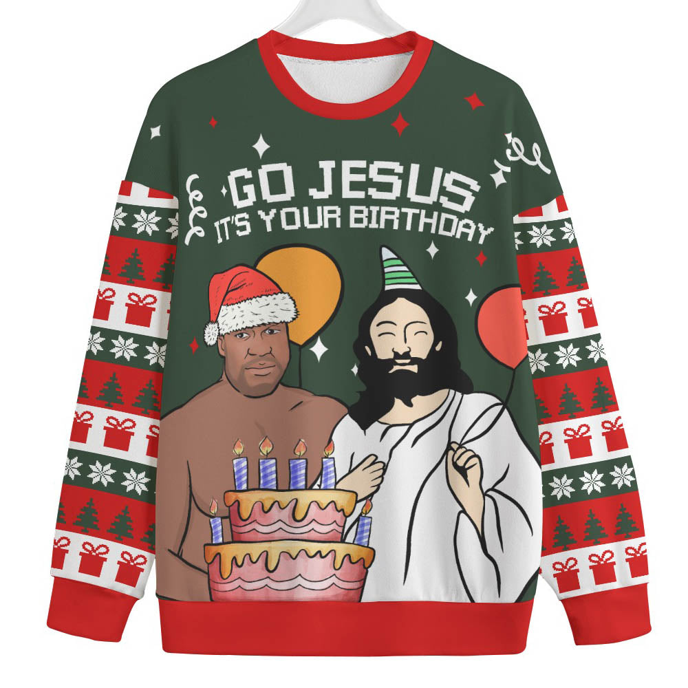 Birthday Boy Jesus Plus Size Ugly Christmas Sweater