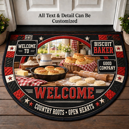 Biscuit Baker Personalized Half Round Mat | 5To9Vibe