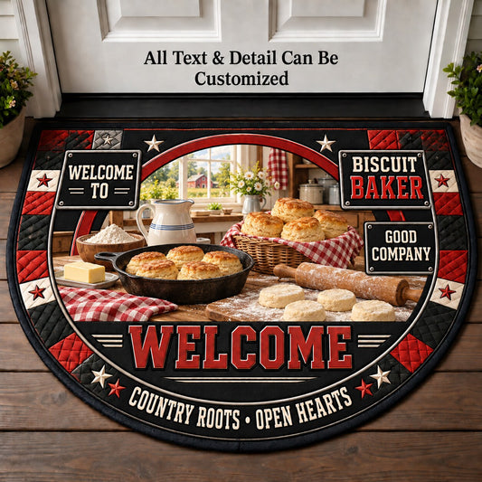 Biscuit Baker Personalized Half Round Mat | 5To9Vibe