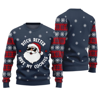 Naughty Santa Inappropriate Ugly Sweater