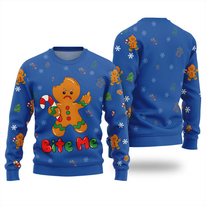 Bite Me Gingerbread Naughty Ugly Sweater