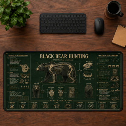 Black Bear Hunting Desk Mat Mouse Pad | 5To9Vibe