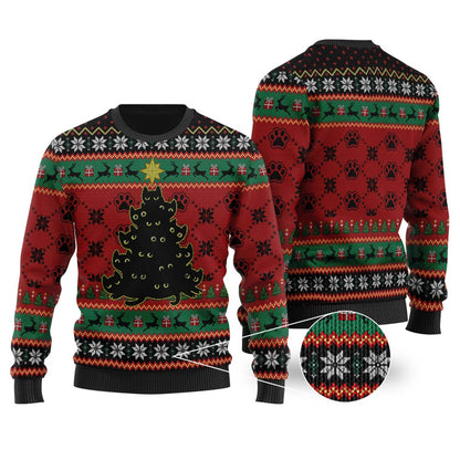 Black Cat Christmas Sweater - Funny Ugly Christmas Sweater