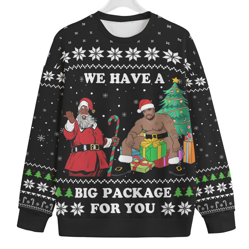 Black Santa Barry Wood Big And Tall Ugly Christmas Sweater