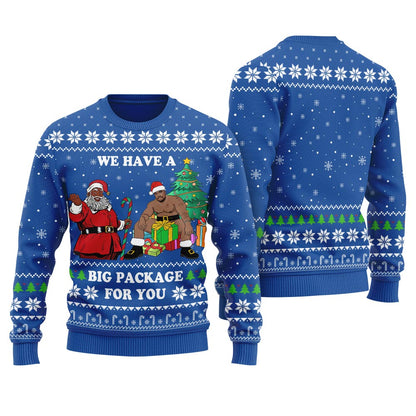 Black Santa Barry Wood Men's Funny Ugly Christmas Sweater