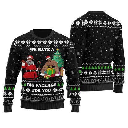 Black Santa Barry Wood Women's Funny Ugly Christmas Sweater