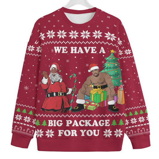 Black Santa Barry Wood Womens Plus Ugly Christmas Sweater