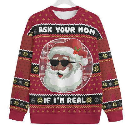 Black Santa Claus Men Big And Tall Christmas Sweater