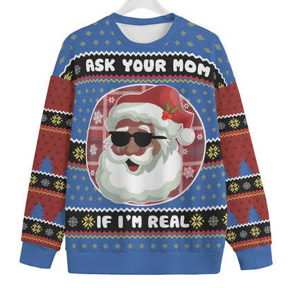 Black Santa Claus Men Big And Tall Christmas Sweater