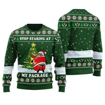 Black Santa Naughty Ugly Christmas Sweater