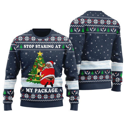 Black Santa Naughty Ugly Christmas Sweater