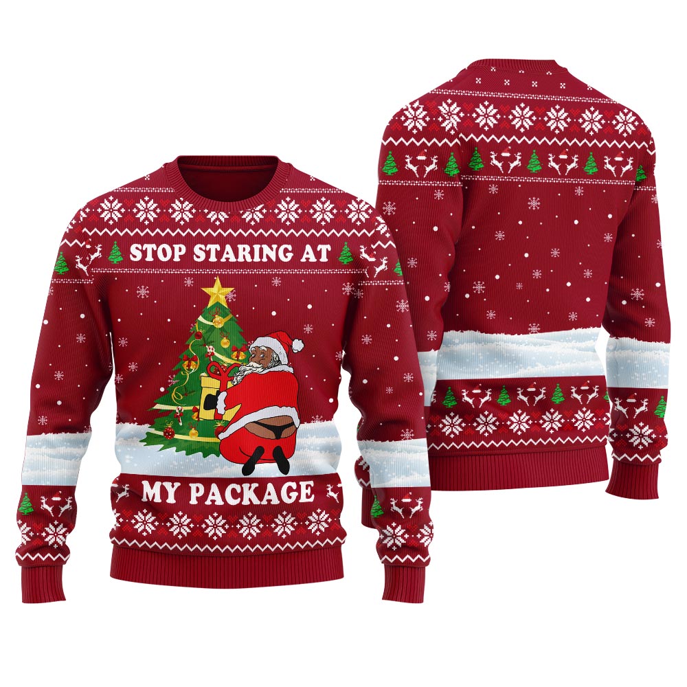 Black Santa Naughty Ugly Christmas Sweater