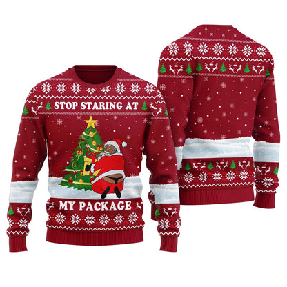 Black Santa Naughty Ugly Christmas Sweater