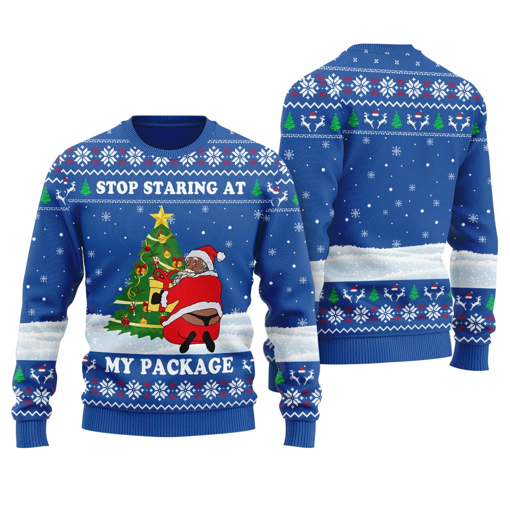 Black Santa Naughty Ugly Christmas Sweater
