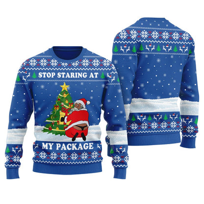 Black Santa Naughty Ugly Christmas Sweater