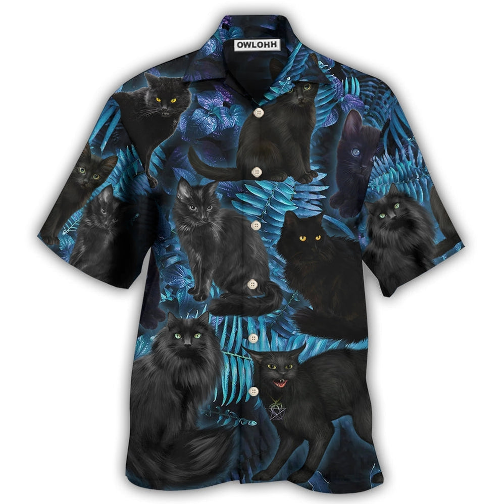 Hawaiian Shirt / Adults / S Black Cat Midnight In Jungle - Hawaiian Shirt 