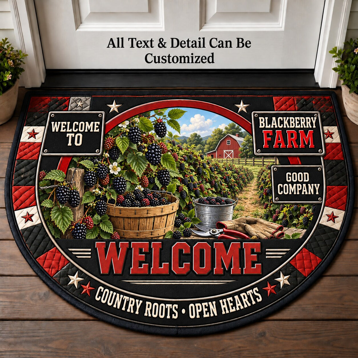 Blackberry Farm Personalized Half Round Mat | 5To9Vibe