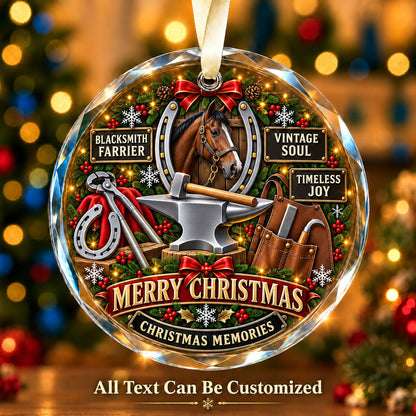 Blacksmith Farrier Personalized Glass Ornament | 5To9Vibe