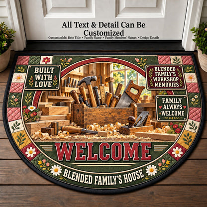 Blended Family's Workshop Memories Personalized Half Round Mat | 5To9Vibe