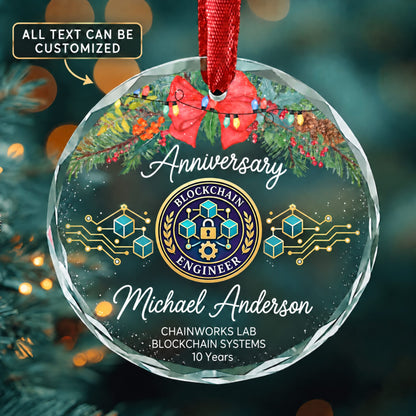 Blockchain Engineers Personalized Glass Ornament | 5To9Vibe