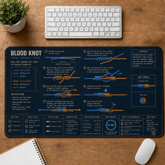 Blood Knot Fishing Field Guide Desk Mat | 5To9Vibe