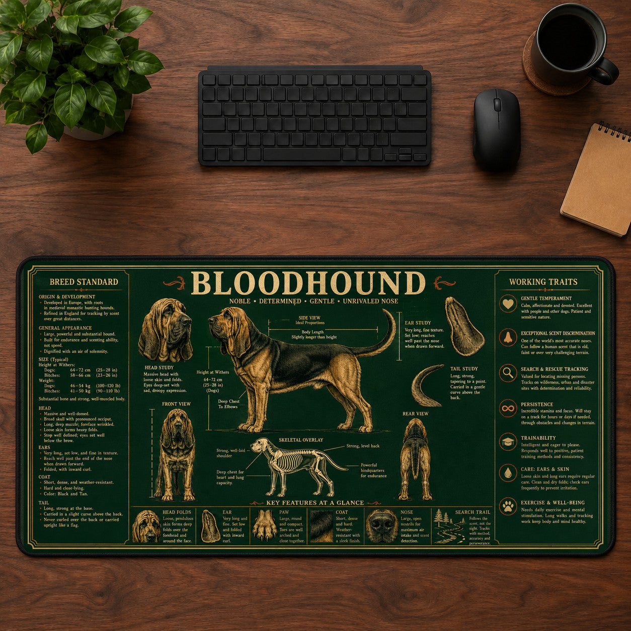 Bloodhound Desk Mat Mouse Pad | 5To9Vibe
