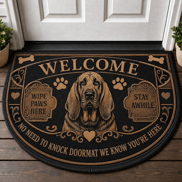 Bloodhound Dog Breed Lover Quilted Print Premium Welcome Mat – Personalized Doormat