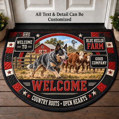 Blue Heeler Farm Personalized Half Round Mat | 5To9Vibe