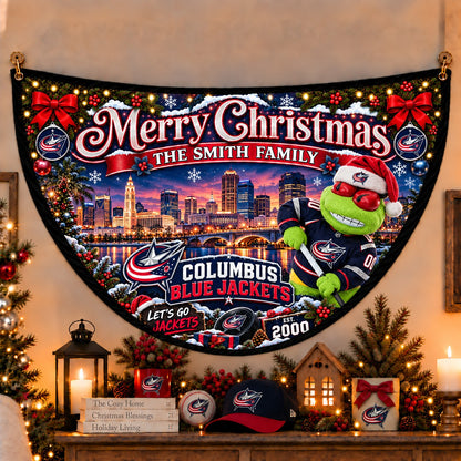 All Hockey Teams Personalized Christmas Night Bunting Flag - 5to9vibe