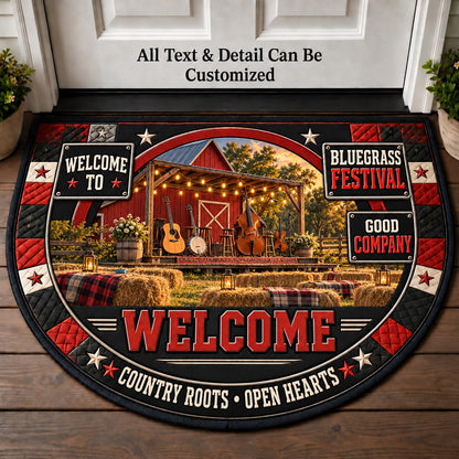 Bluegrass Festival Personalized Half Round Mat | 5To9Vibe
