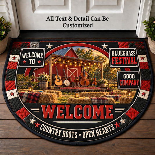 Bluegrass Festival Personalized Half Round Mat | 5To9Vibe