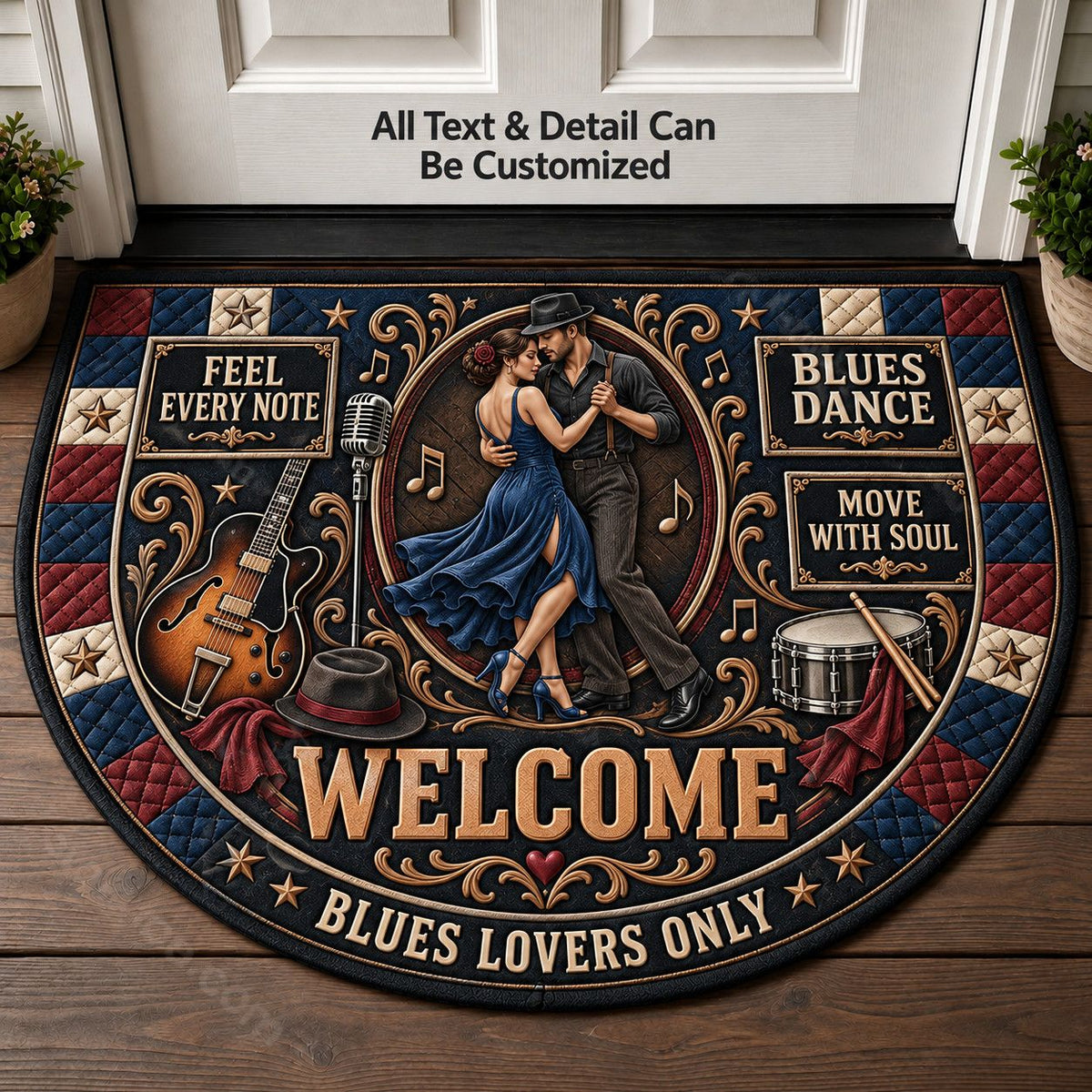 Blues Dance Personalized Half Round Mat | 5To9Vibe