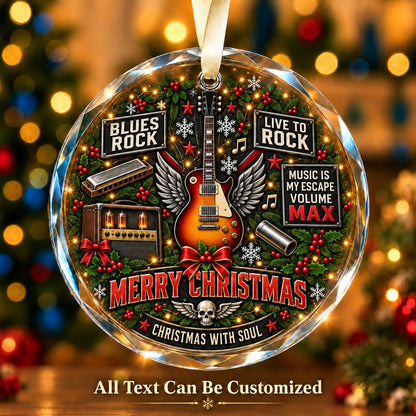Blues Rock Personalized Glass Ornament | 5To9Vibe