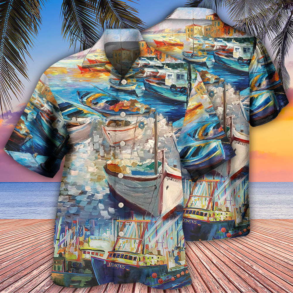 Boat Art Style - Hawaiian Shirt 
