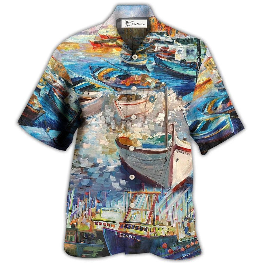 Hawaiian Shirt / Adults / S Boat Art Style - Hawaiian Shirt 