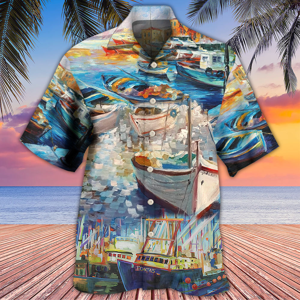 Boat Art Style - Hawaiian Shirt 