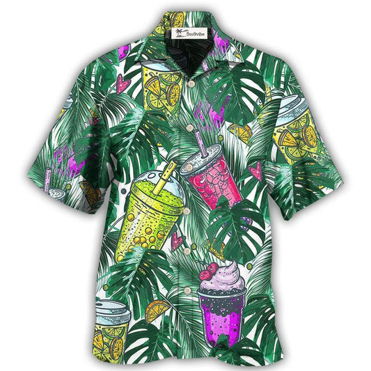 Hawaiian Shirt / Adults / S Tea Boba Tea Tropical Leaf - Hawaiian Shirt 