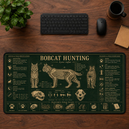 Bobcat Hunting Desk Mat Mouse Pad | 5To9Vibe
