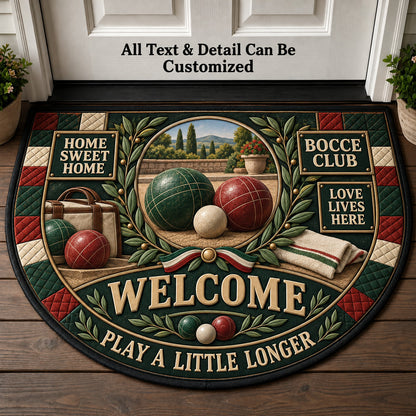 Bocce Club Personalized Half Round Mat | 5To9Vibe