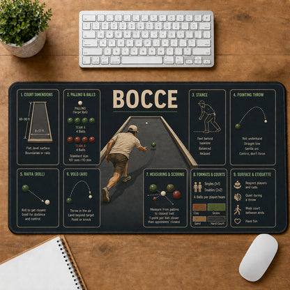Bocce Sports Visual Guide Desk Mat | 5To9Vibe