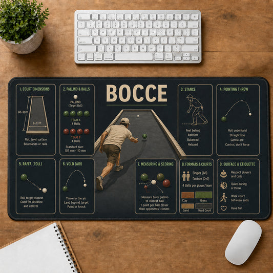 Bocce Sports Visual Guide Desk Mat | 5To9Vibe