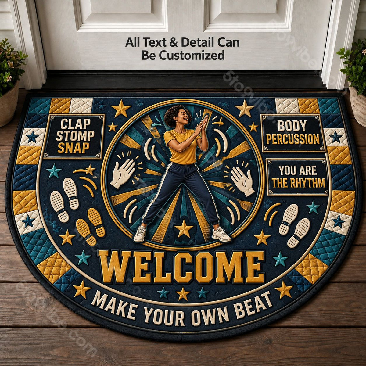 Body Percussion Dance Personalized Half Round Mat | 5To9Vibe