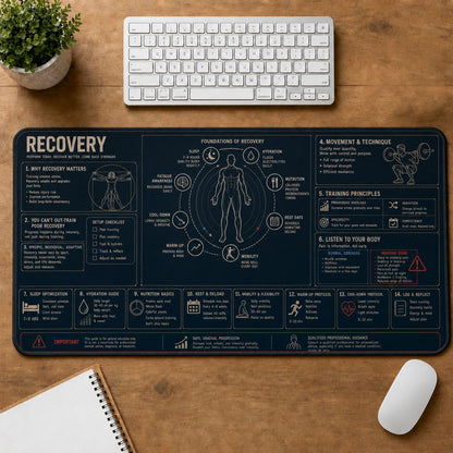 Bodybuilding Recovery Fitness Training Guide Desk Mat | 5To9Vibe
