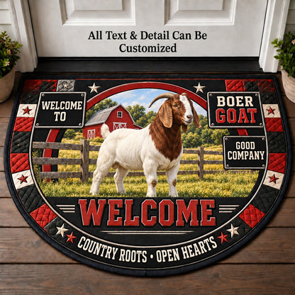 Boer Goat Personalized Half Round Mat | 5To9Vibe