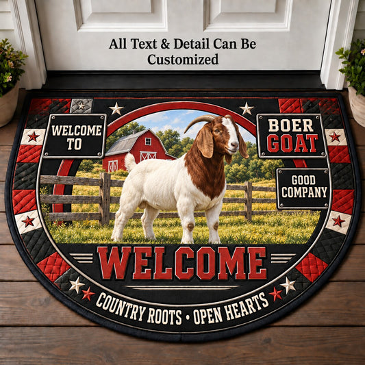 Boer Goat Personalized Half Round Mat | 5To9Vibe