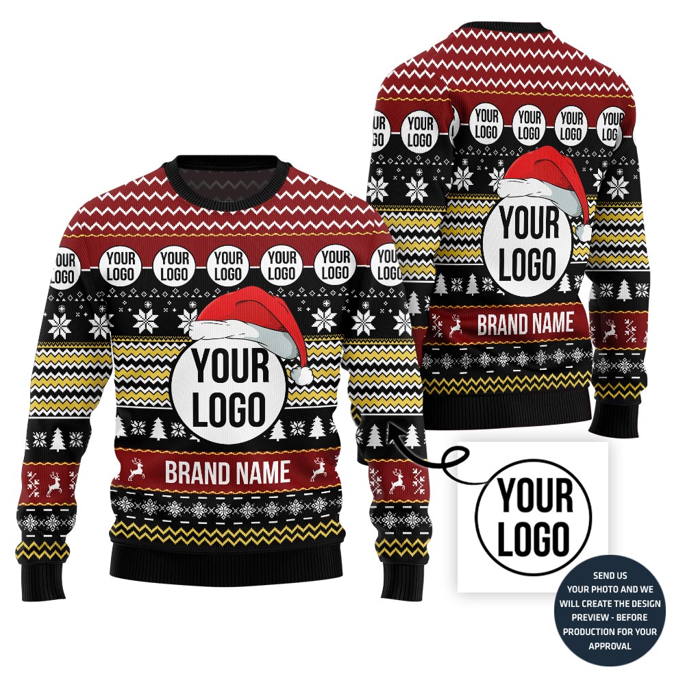 Bold Custom Logo For Company Christmas Sweater